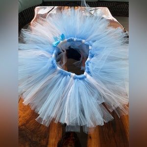 White and blue Cinderella inspired handmade tutu great for running size S/M